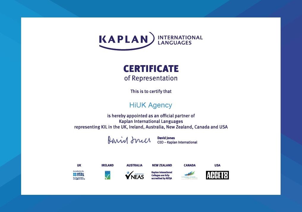 Сертификат представителя языковой сети Каплан